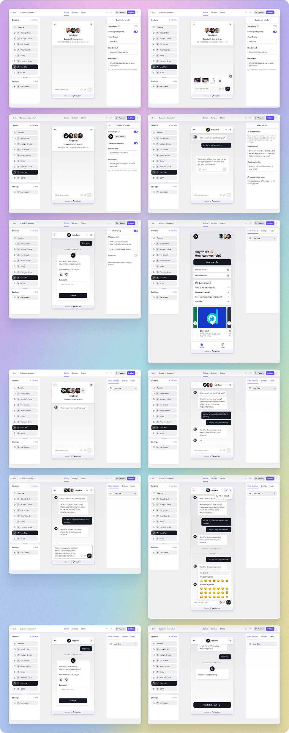 HelpGent live-chat conversation states